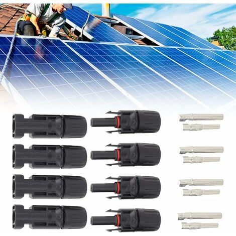 1 paire MC4 quatre voies Y Type MC4 connecteur photovoltaïque connecteur de  branche solaire panneau solaire accessoires de prise mâle et femelle