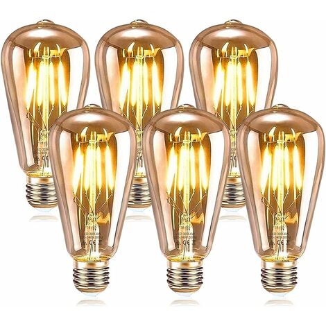 Ampoule Vintage Edison E27, E27 Vintage LED Dimmable 4W Lampe LED Rétro  Blanc Chaud 2700K E27 Ampoule Vintage Edison Idéal pour la nostalgie et  l'éclairage rétro dans votre maison Café Bar 