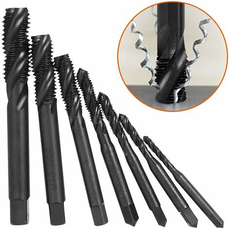 7pcs Filetage Métrique Robinet Taraud Taraudé Outil de Taraudage en Acier  Filetage à la Main M3 M4 M5 M6 M8 M10 M12 