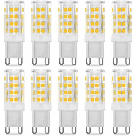 Ampoule LED G9 5W, Equivalent 40W , Blanc Chaud 3000k, 220-240V, 360° angle de faisceau, Pack de 10