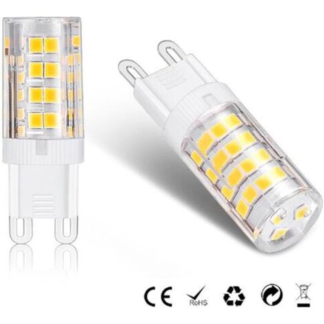 Ampoule LED G9 5W, Equivalent 40W , Blanc Chaud 3000k, 220-240V, 360° angle de faisceau, Pack de 10