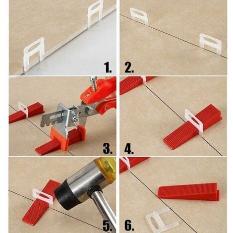 Système de nivellement de carrelage de 2mm de largeur de joint, 400 languettes de traction,100 pièces Cales réutilisables Ensemble, carrelage de Carreaux épaisseur 3–12 mm XVX