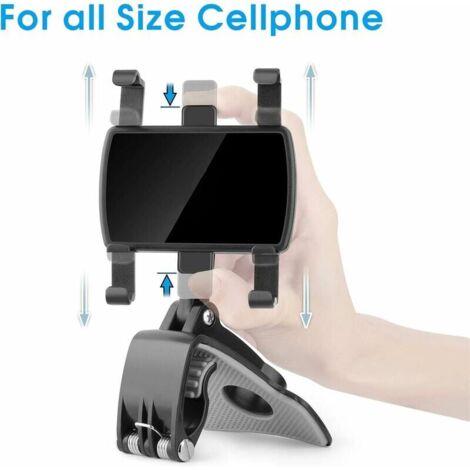Support de Téléphone Voiture Rotation à 360 degrés, Tableau de Bord Socles téléphone Portable Automobile Car Phone Mount pour GPS et Les Smartphones de 4 à 7 Pouces (Noir)
