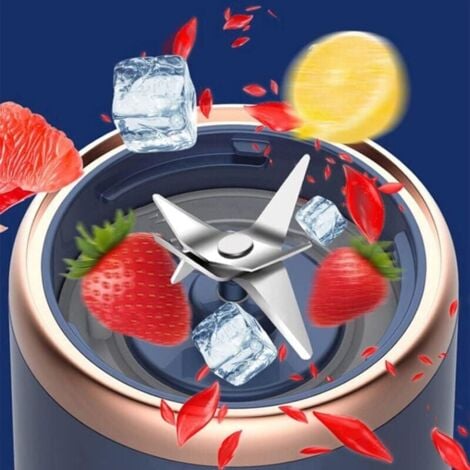 Blender smoothie,Mélangeur Portable,Mini Blender USB pour Smoothie,mixeur blender socle avec 2 bouteilles sans BPA de 400 ml,pour shakes, smoothies, glaces, boissons aux fruits et légumes