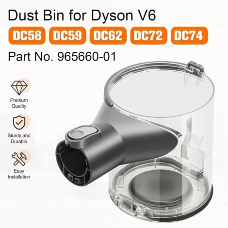 Poubelle Collecteur Réservoir pour Dyson V6 Bac à Poussière Pièces Détachées DC58 DC59 DC62 DC74 Accessoire Conteneur Cuve Rechange pour Aspirateur Accessoires Dustbin
