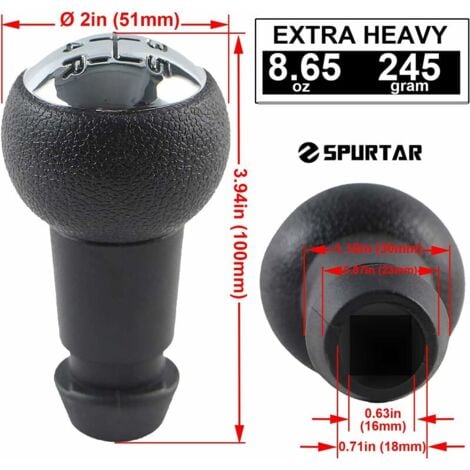 Pommeau de levier de vitesses manuel 5 vitesses pour Peugeot 106 107 205 207 306 307 308 405 406 407 607 / CITROEN C2 C3 C4 Picasso - Noir et argent