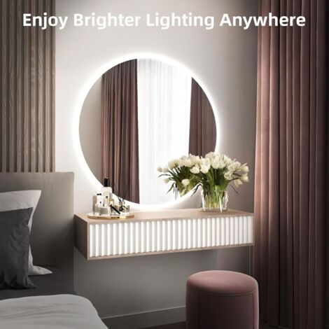 Neon Ruban Led 5m, 12V 6000K Blanc Bande Led, Flexible Étanche Découpable Silicone Bandeau Lumineuse Led pour Intérieur Décoration, Chambre, DIY Sign (Adaptateur électrique non inclus)