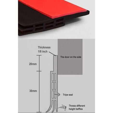 Calfeutrer Bas de Porte, 100 x 5cm Adhési, Souple Silicone Isolant Phonique Thermique Blanc Bande d'étanchéité Anti Bruit Poussière Stop à l'air Froid Anti Souris Fourmi Cafard Insectes