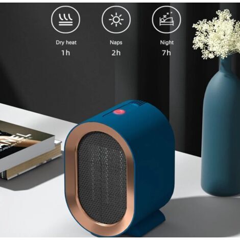 Chauffage soufflant de salle de bain Mini chauffage d'appoint Chauffage soufflant portable en céramique Silencieux électrique Chauffages électriques mobiles pour la maison et le petit bureau 1200W