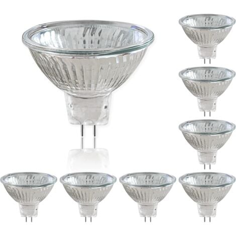 Ampoule LED GU5.3  50W Pack de 8 12V Ampoules Halogènes Réflecteur, Dimmable Projecteur, Ampoule Spot Halogène MR16, 660LM, Blanc Chaud 2700K, 36 °Faisceaux