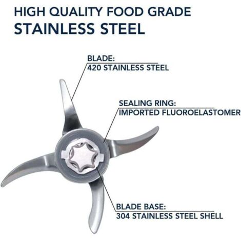 Lames + Base En Verre Pour Thermomix TM31 - Acier Inoxydable Qualité Alimentaire - Compatibles Et Durables - Lavables Au Lave-vaisselle