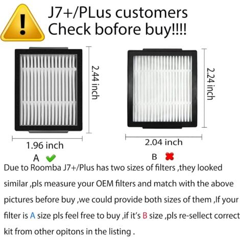 Remplacement Filtres avec iRobot Roomba i1 i1152 i3 + i4+ i6 i7+ i8 Combo i5 + J5 + e5 e6 (Non pour Combo J7+ J9+) i & e Haute Efficacité Filtre hepa (12-Pack）