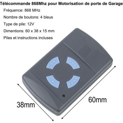 Telecommande Garage Hor-HSM4 868 MHz Telecommande Porte Garage Hormann avec Telecommande Hormann 868 MHz HSM2 HSM4 HS1 HS2 HS4 HSZ1 HSZ2 HSP4 HSD2-2Pcs