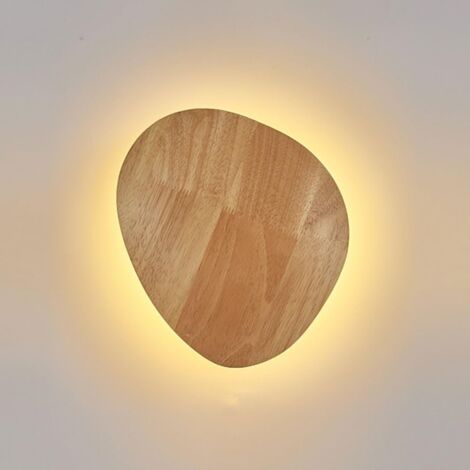 Applique Murale en Bois Applique Murale Ovale LED Applique Murale Nordique Géométrique, Appliques Murales de Chevet Blanc Chaud 3000K Moderne Couloir en Bois Couloir Salon Décor Éclairage Mural（s）
