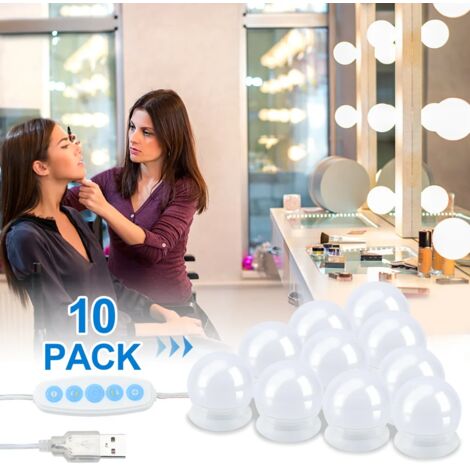 VEVOR Miroir de Maquillage Hollywood Lumineux Ampoules LED Intensité Variable, 3 Modes Éclairage de Couleur, avec Miroir Grossissant 5X, USB, Type C, Contrôle Tactile Intelligent, Support, 797x597 mm VEVOR Miroir de Maquillage Hollywood Lumineux Ampoules LED Intensité Variable, 3 Modes Éclairage de Couleur, avec Miroir Grossissant 5X, USB, Type C, Contrôle Tactile Intelligent, Support, 797x597 mm