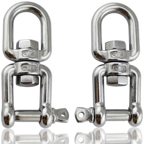 6 Pièces Manilles En D M8 Acier Inoxydable 304 - Anneau Droit Pour Cordes Et Fixations