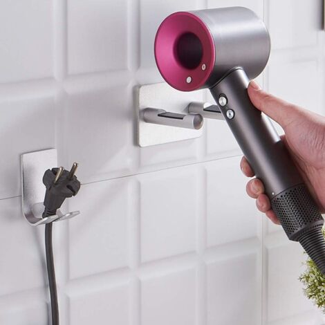 Accessoire Salle Bain Pratique Support Sèche-cheveux Mural FANXIYA - Adhésif Sans Perçage Accroche Seche Cheveux