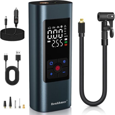 Mini Pompe Électrique ROCKBROS 150 PSI – Gonfleur Portable Vélo, Moto – Affichage LED Numérique