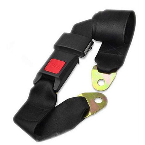 Lot de 2 ceintures de sécurité universelles réglables 2 points de harnais de sécurité réglables ceinture de sécurité simple double - noir