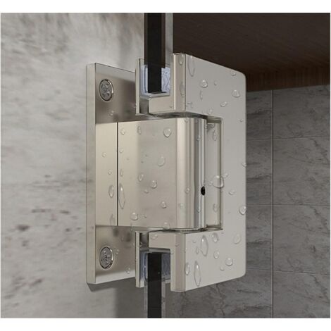 Charnière pour porte de douche en verre - En alliage de zinc - Avec clip de serrage , Taille S