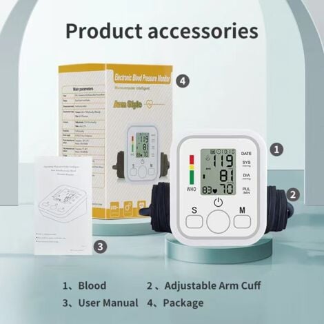 Tensiomètre électronique Portable, Type brassard domestique, sphygmomanomètre avec écran LCD, mesure précise AIPERQ
