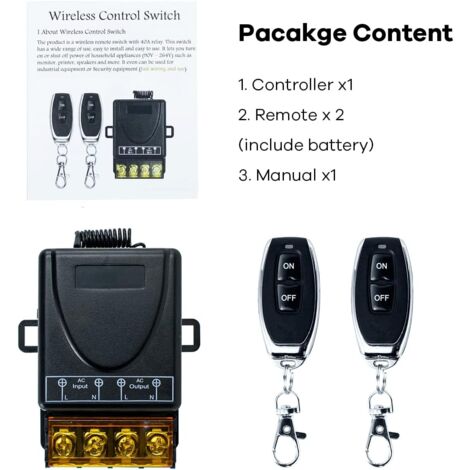 Kit Télécommande Sans Fil 433 MHz – 1 Récepteur + 5 émetteurs, 230V, Pile CR2032 Incluse