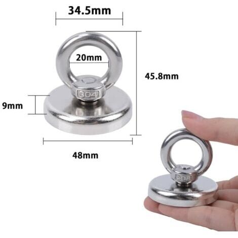 4 Aimants Néodyme Puissants Wukong 20x25mm - Forme Conique, Revêtement Nickel - Pour Tableau Magnétique, Frigo, Bureau (Noir)
