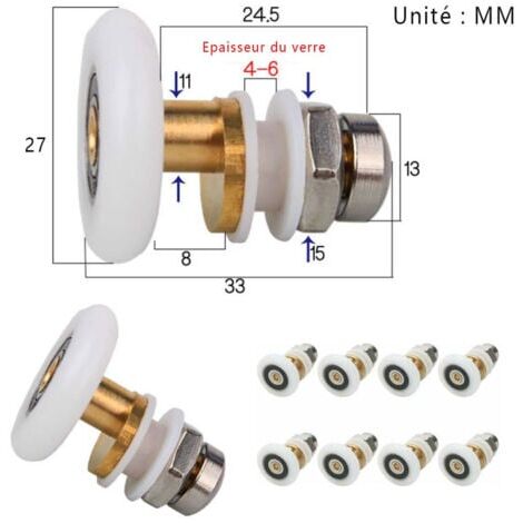 Dtoterul Roulette Porte 12 pièces Roulette de Douche 23mm Roulette