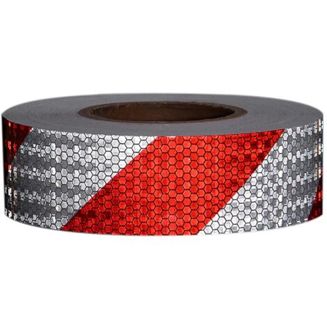 Ruban réfléchissant rouge et blanc 5 cm x 10 m, ruban de marquage ...