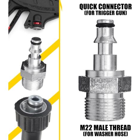 ISpchen Adaptateur De Nettoyeur Haute Pression, Connexion Rapide M22, Raccords Connexion Rapide Tuyau D'Arrosage Adaptateur Connexion De Nettoyeur Haute Pression Pour Lavage Voiture (Type C