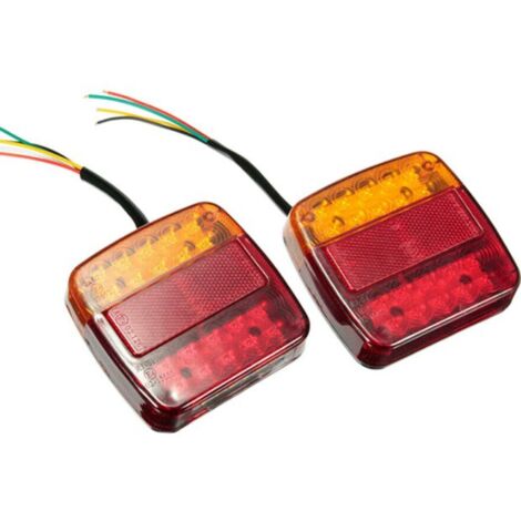 Kit Feux Arrière Remorque WilTec 12 Pièces - Phares, Clignotants, Réflecteurs, Fiche 13 Broches - Câble 5m