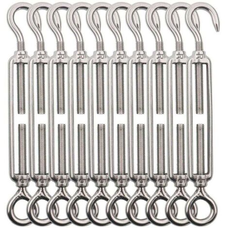 AHAQU Tendeurs De Fil M4 - Lot De 24 - Acier Inoxydable 304 - Réglables 100-135mm - Pour Jardin Et Clôture