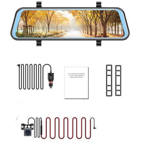 Dashcam Voiture 4K + 1080P Avec Écran Tactile 10" - Caméra Avant Et Arrière - Vision Nuit - GPS - Mode Stationnement - Carte 64G Incluse - Pour Sécurité Conduite
