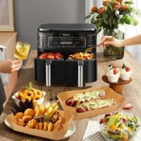 Papier Cuisson Air Fryer Anhow - 200 Feuilles Pour Ninja AF500EU Et Autres Friteuses 5.2-10.4L