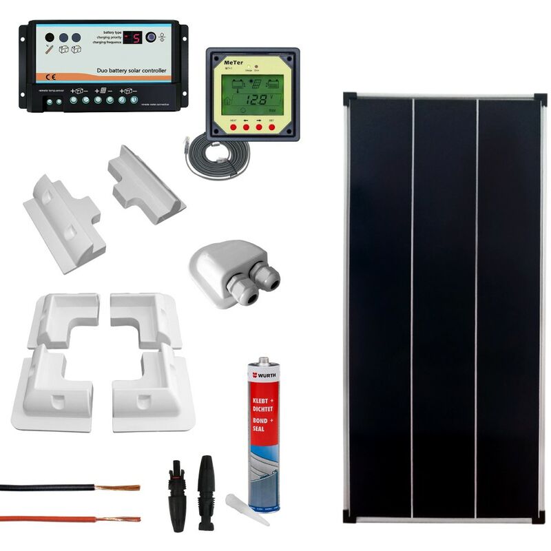 Kit fotovoltaico per camper con pannello 100Wp mono e regolatore MPPT