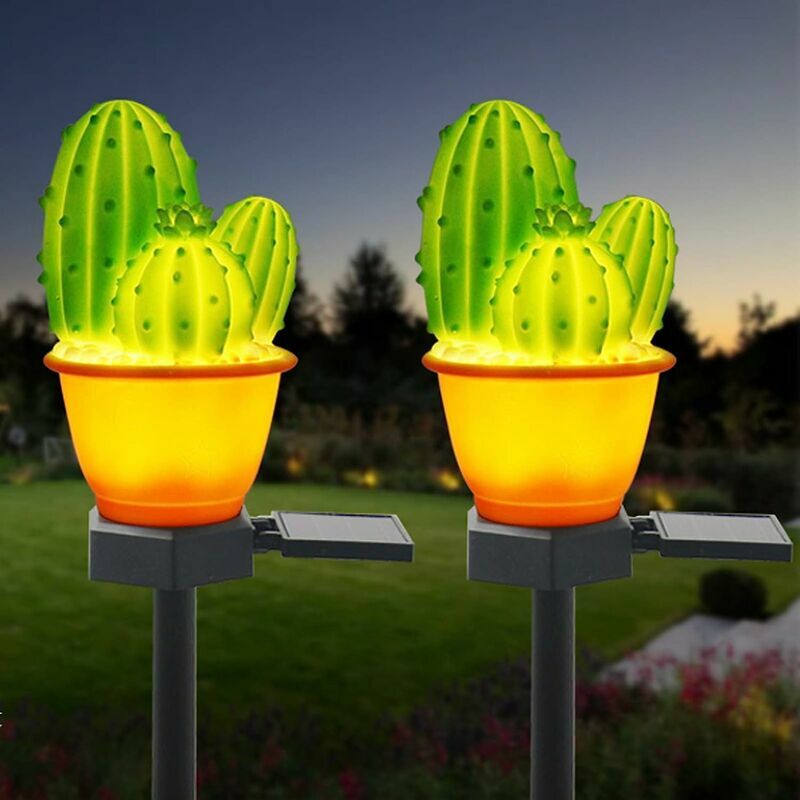 Lampe solaire d'extérieur LED plug-in cactus design jardin