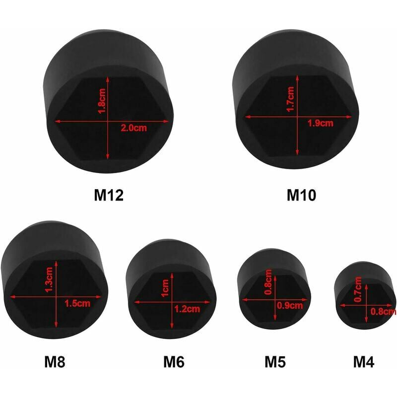 Boulon de 145pcs couvre le capuchon de vis, le couvercle d'écrou hexagonal  en plastique, écrou