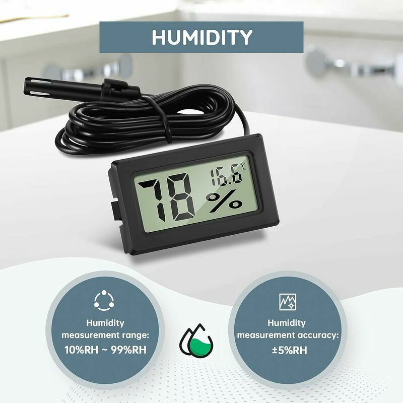 3 Pièces Thermomètre Hygromètre Numérique avec Sonde Externes Jauge de  Température Humidité Mètre