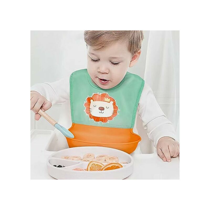 Assiette Silicone Bb Ventouse, Set De Table Bebe Silicone, Assiette Pour  Enfants Avec 3 Compartiments Pour Encouragez Votre Bb Manger De Faon  Autonom