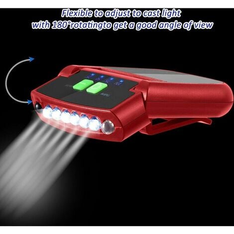 2 pièces clip LED sur capuchon lumières USB capuchon rechargeable clip lampe  de poche étanche ultra