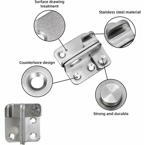 hasp Cadenas de porte Petit loquet antivol, cadenas en acier inoxydable  Toggle Latch Security Door Latches, laissé ouvert