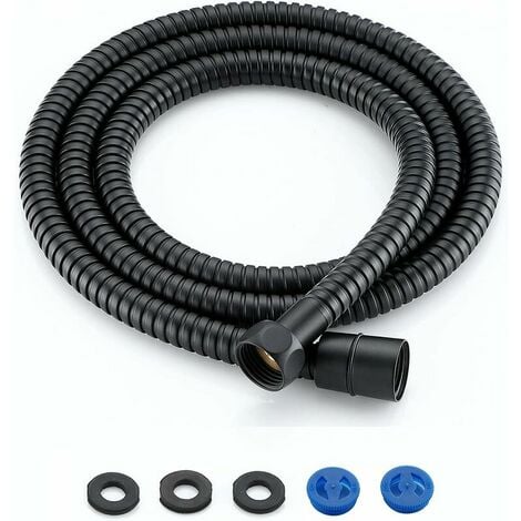 Flexible de douche noir mat 150 cm anti-torsion et résistant