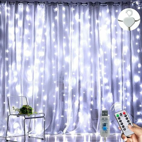 Guirlande lumineuse LED clignotante de rideau pour decor de fete