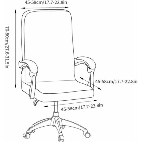 Couverture de chaise de bureau Housse de Fauteuil rouge Rotatif Amovible  Universel Housses de Chaise Moderne