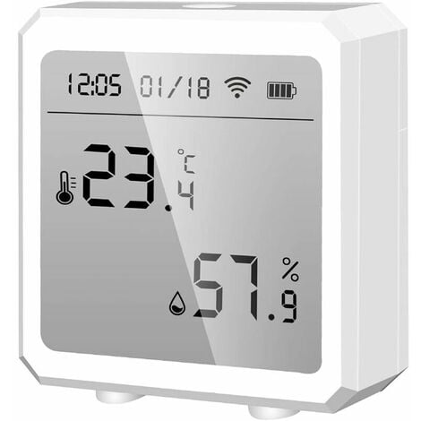 Tuya – thermomètre et hygromètre d'intérieur WiFi, moniteur à distance,  affichage numérique LCD, température et humidité, Support Google Assistant