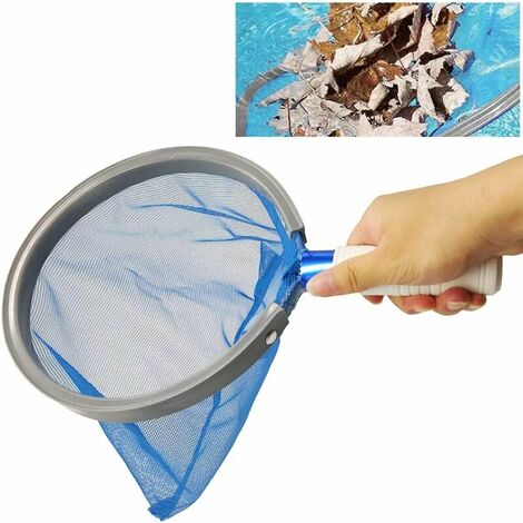 Filet d'écumoire de piscine pour le nettoyage, rateau à feuilles de piscine  robuste de 45,7 cm de large avec maille fine et sac profond