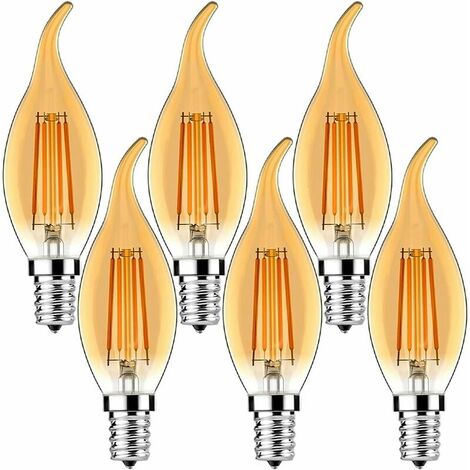 Lampe bougie filament ambre 3W LED