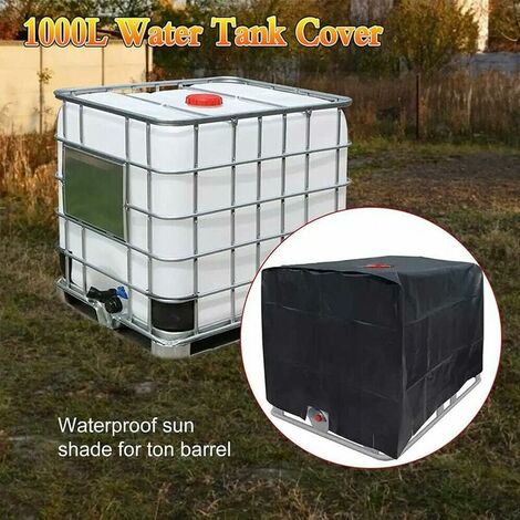 Ibc réservoir d'eau couvercle tonneaux accessoires 1000l imperméable étanche  couverture de protection anti-poussière 120x100x116cm