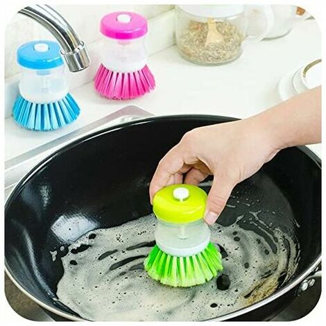 Brosse de nettoyage liquide multifonction pour chaussures, chiffon,  lave-vaisselle, distributeur de savon, outil de lavage ménager