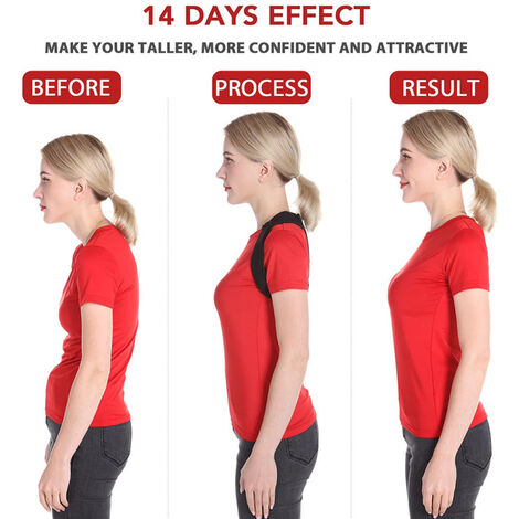 Correcteur de posture pour homme et femme – Orthèse confortable pour le haut du dos, support réglable pour le lisseur du dos pour le cou, les épaules et le dos.